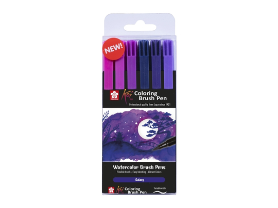 Sakura Koi Coloring Brush Pen set Galaxy | 6 colours