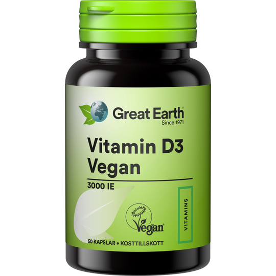 Great Earth Vitamin D3 Vegan 3000 I.E 60 kap