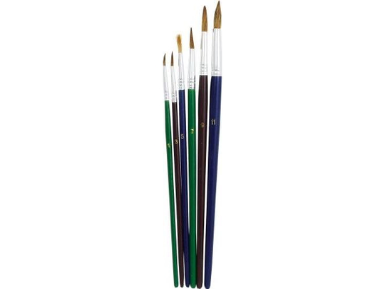 Grand Set of 6 round artistic brushes - WIKR-072629