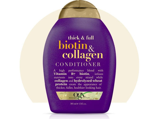 Organix Cosmetix Biotin & Collagen Conditioner - conditioner with biotin and collagen that adds volume to hair 385ml