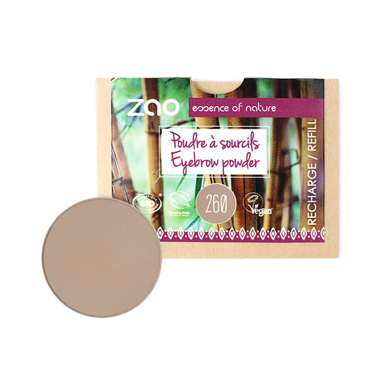 ZAO, Ekologisk Eyebrow Powder, 260 Blond, Refill, 3 g