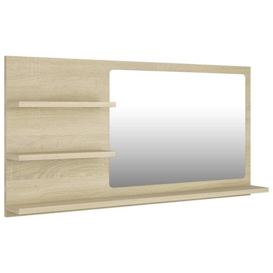 vidaXL Spegelskåp sonoma-ek 90x10,5x45 cm spånskiva