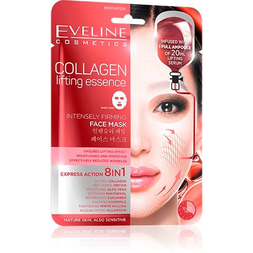 Eveline Collagen Sheet Mask Mask 8in1 tyg spänning 1szt