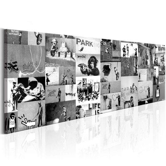 Tavla - Banksy: Graffiti Collage II (120 x 40 cm)