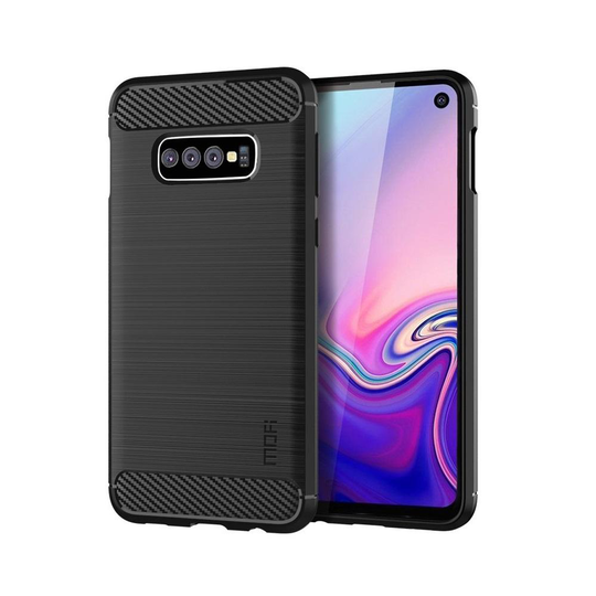 Carbon Brushed Mobilskal till Samsung Galaxy S10E - Svart