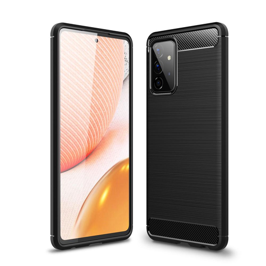 Carbon Brushed mobilskal till Galaxy A72 5G - Svart