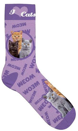 strumpor cat collage polyester lila storlek 37-42