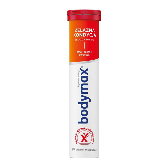 BODYMAX_Ĺ"elazna kondycja suplement diety Czarna porzeczka 20 tabletek musujących