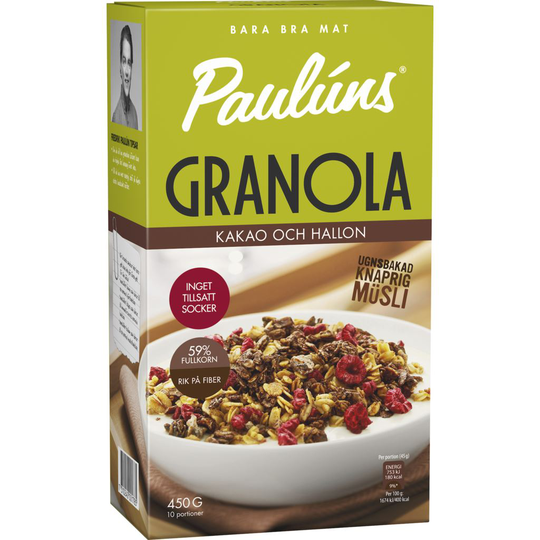 Paulúns Granola Kakao & Hallon 450 g