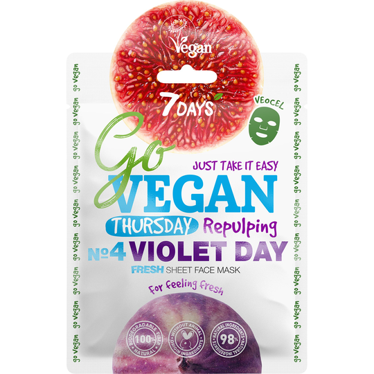 7DAYS Beauty GO VEGAN Face mask VIOLET DAY Thursday 25 g