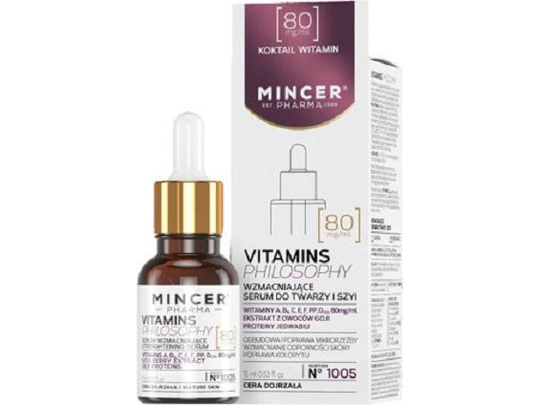 Mincer Pharma Vitamins Philosophy Strengthening Serum for the face and neck No. 1005 15ml
