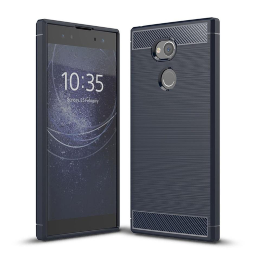 Carbon Brushed Mobilskal till Sony Xperia XA2 Ultra - Blå