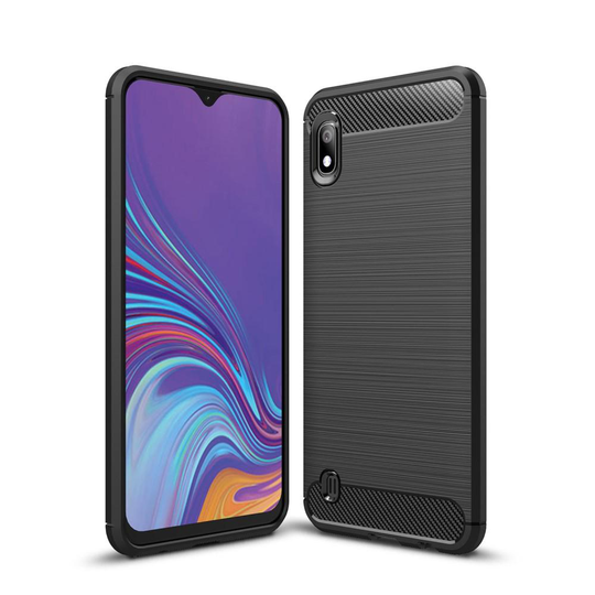 Samsung Galaxy A10 - Brushed TPU Skal - Svart