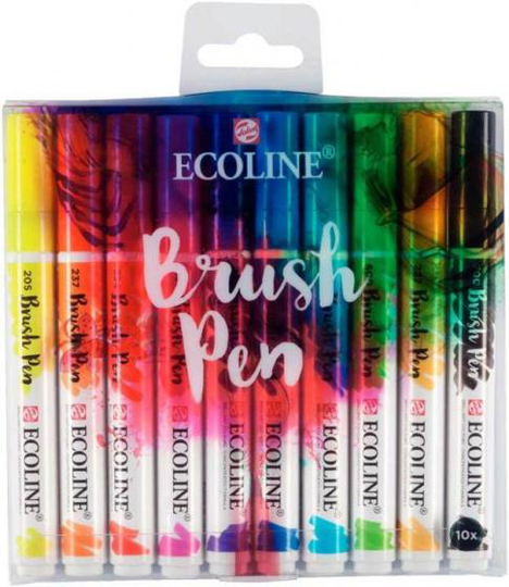 markörer Ecoline Brush Penfärgssortiment 10 st