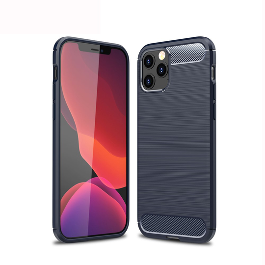 Carbon Fiber Brushed Skal för iPhone 12 Pro Max - Blå