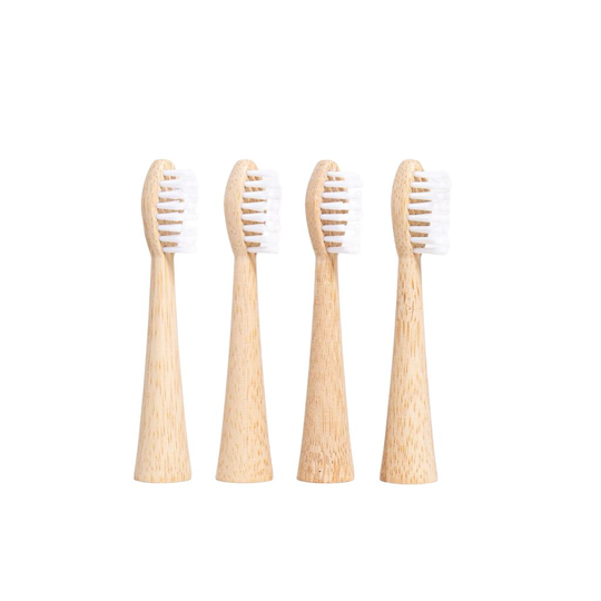 A Good Company Eltandborsthuvud Bambu Hård Vit - Kompatibel med Oral-B eltandborstar - 4 st