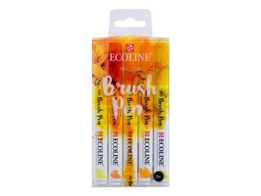 Ecoline Brush pen set Yellow | 5 colours