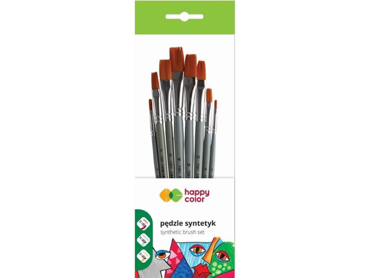 Happy Color Artistic flat brushes 8pcs HAPPY COLOR