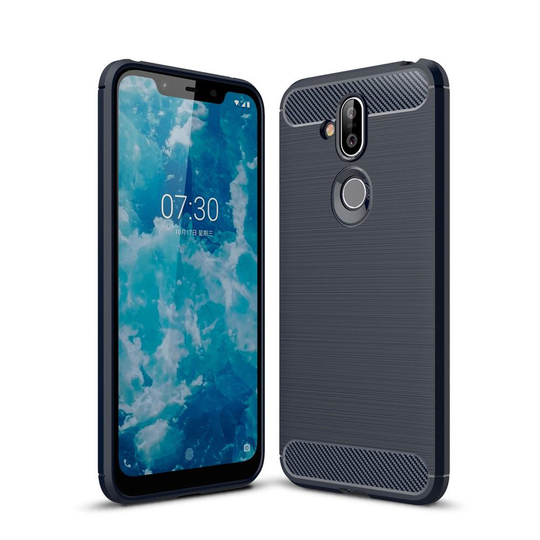 Nokia 8.1 - Brushed TPU Skal - Mörk Blå