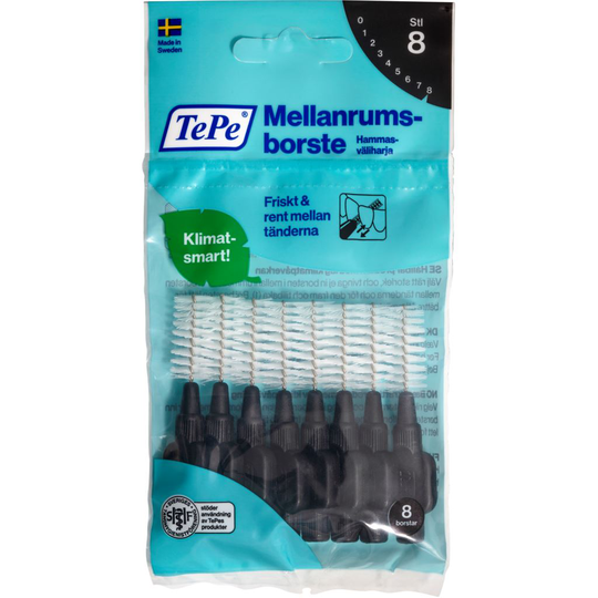 TePe Mellanrumsborste Stl 8 Svart 1,5 mm 8 st