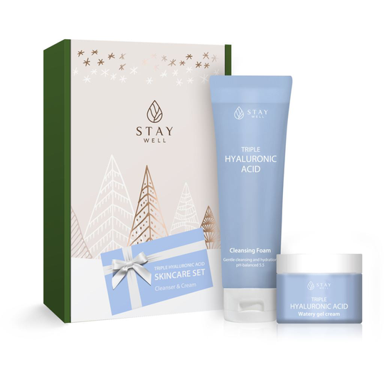 STAY Well Trippel Hyaluronic Acid Skin Care Cleanser & Cream 1 set