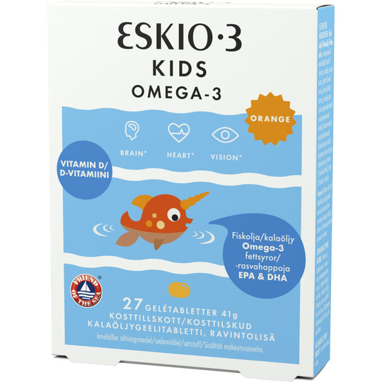 Eskio-3 Kids Omega-3 & D-Vitamin 27 tuggtabletter