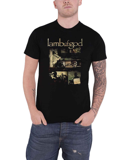Lamb Of God T Shirt Album Collage Band Logo Official Mens Black