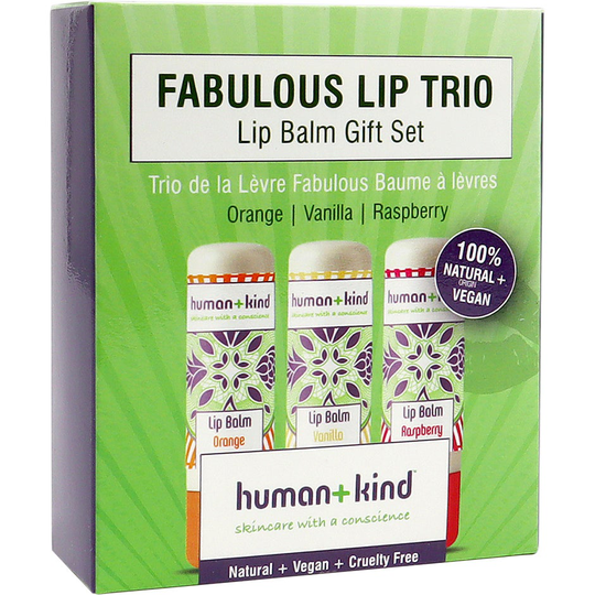 Lip Balm Trio, Human+Kind Läppbalsam & Läppskrubb