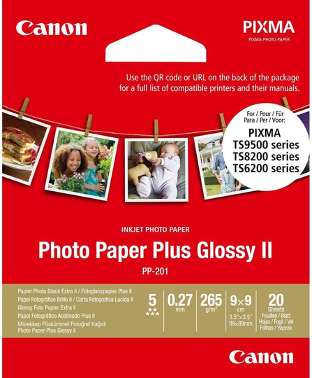 Canon PP-201 8,9 x 8,9 cm 20 Sh. Fotopapper Plus Glossy II 265 g