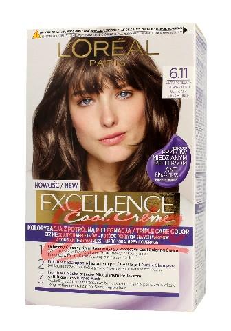 Cool L'Oreal Excellence Creme cream coloring 6.11 Ultra Gray Dark Blonde 1op.
