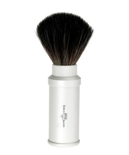 Edwin Jagger Synthetic Travel Shaving Brush Silver