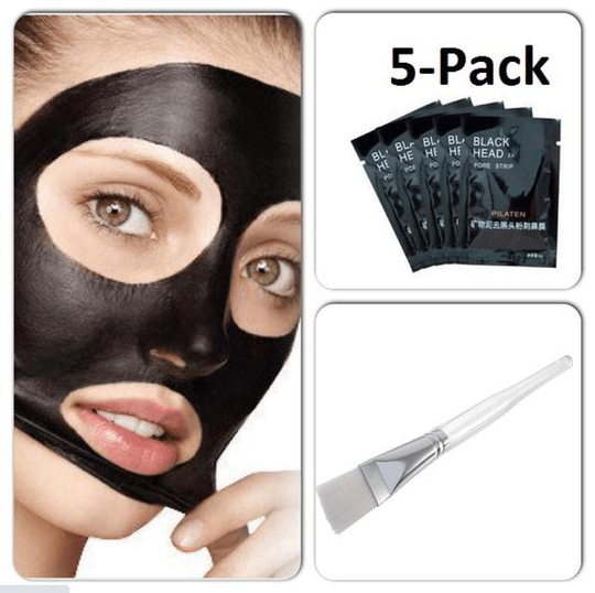 Ansiktsmask 5-PACK + Ansiktsmask Borste+ Pormaskklämmare