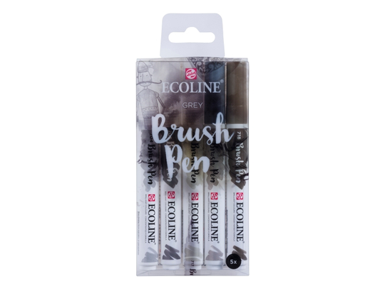 Ecoline Brush pen set Grey | 5 colours