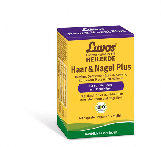 Luvos kosttillskott med läkande jordhår & naglar plus kapslar, 60 st