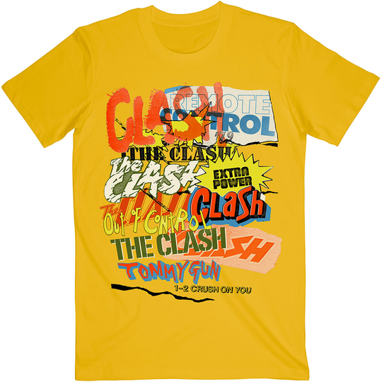 The Clash Unisex T-Shirt: Singles Collage Text (X-Large)