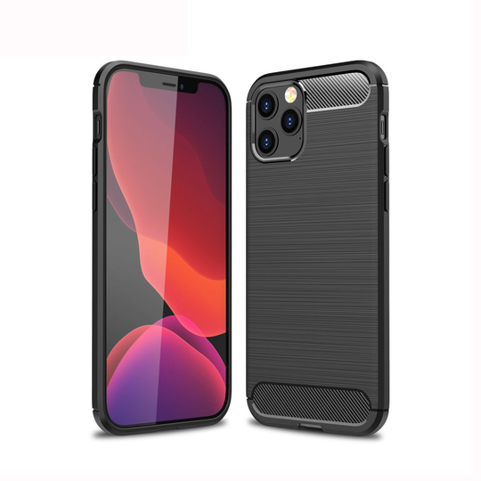 Carbon Fiber Brushed Skal för iPhone 12 Pro Max - Svart