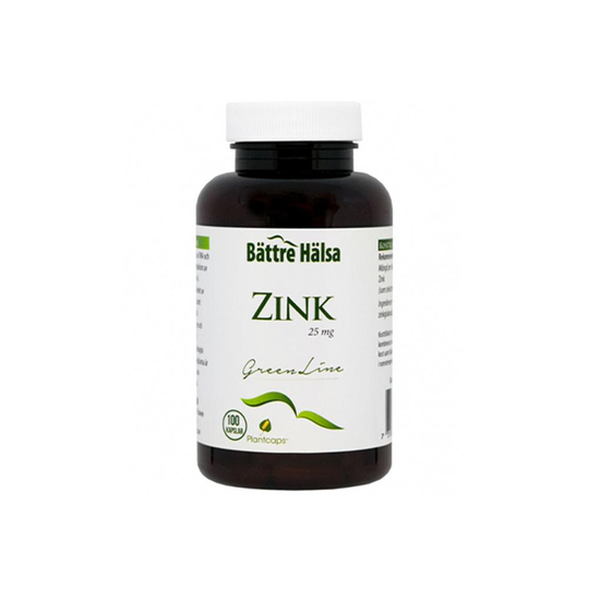 Bättre Hälsa Zink 25 mg Green Line, 100 kapslar