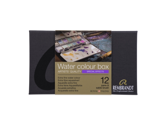 Rembrandt Watercolour metal tin set Special Effects Colour Selection | 12 pans + 1 brush