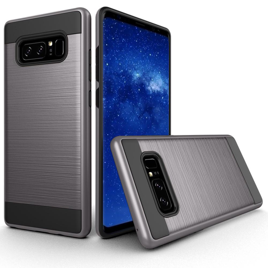 Skal till Samsung Galaxy Note 8 Brushed PC Fodral Skydd Grå Tunn Armor