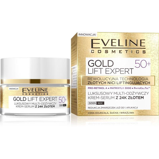 Eveline Gold Lift Expert 50+ lyx flera närande kräm-serum med 24k guld dag / natt 50ml