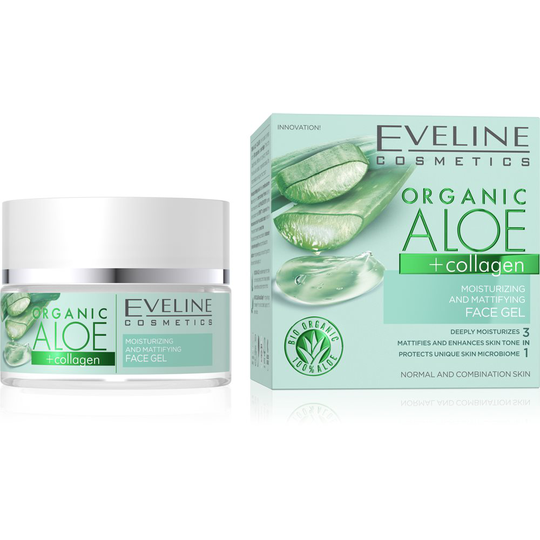 ORGANIC ALOE +COLLAGEN MOISTURIZING & MATTIFYING FACE GEL 50ML