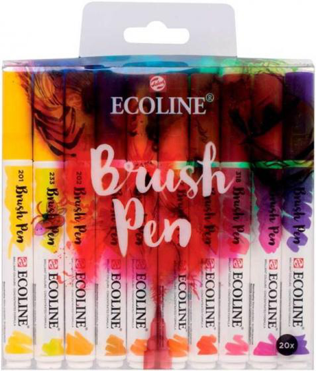 markörer Ecoline Brush Pen färg sortiment 20 st