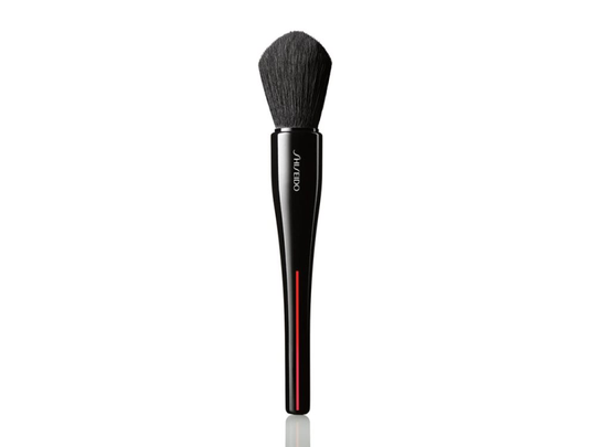 Shiseido Maru Fude Multi Face Brush, Konturborste, Avsmalnande, Tät, Syntetisk, Svart, 1 styck
