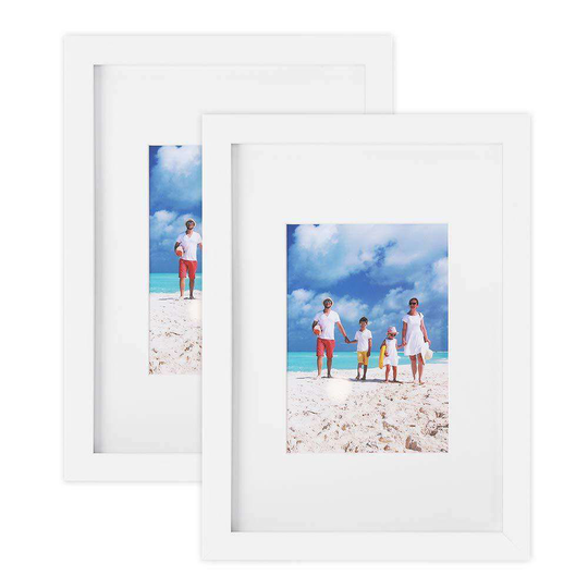 Nancys ramset - 2 stycken - Collage - Vita MDF-ramar - 37,8 x 29 x 7,5 cm