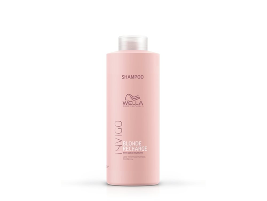 Wella Invigo Blonde Recharge Cool Blonde Shampoo, Kvinna, För hemmabruk, Schampo, Färgat hår, Blond, 1000 ml