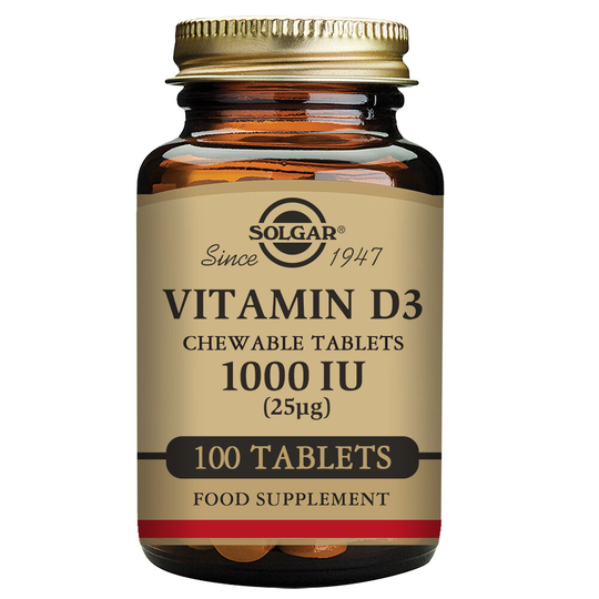 Vitamin D3 (kolekalciferol) Solgar 1000 iu (100 tabletter)