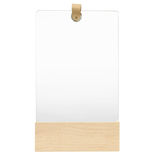 vidaXL Väggspegel massiv furu 23x39,5 cm