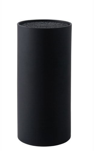 Knivblock med borst svart 22 cm