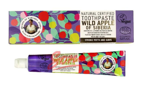 Dear Babushka recipe Agafii Toothpaste strong teeth and gums Wild Apple 85g of Siberia