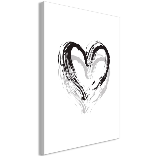 Tavla - Canvastavla - Brush Heart Vertical